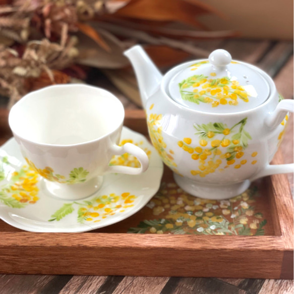 花言葉で伝えるミモザ トレー付き♡ミモザティータイムシングルセット