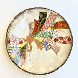 【Creema限定】清水焼　手描き小皿　束熨斗　 1枚目の画像