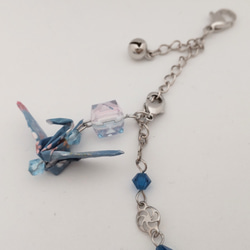 折り鶴の羽織紐/青色 2枚目の画像