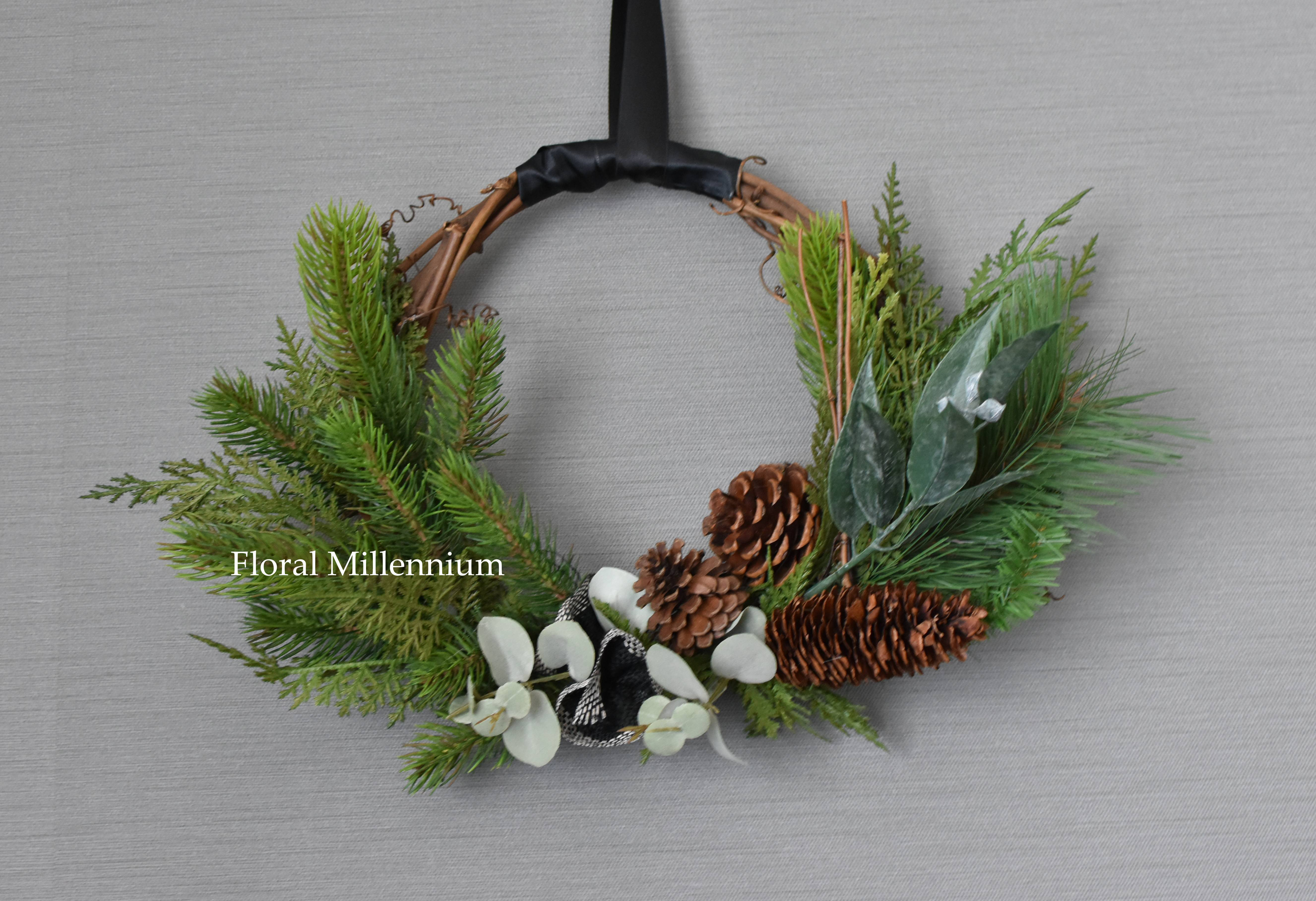 即納クリスマス2025★シンプルスタイリッシュなクリスマスリース