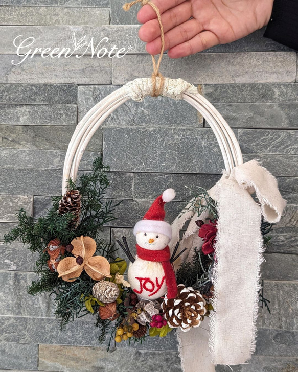 ドライフラワーいっぱいのクリスマスリース インテリア 玄関 リース