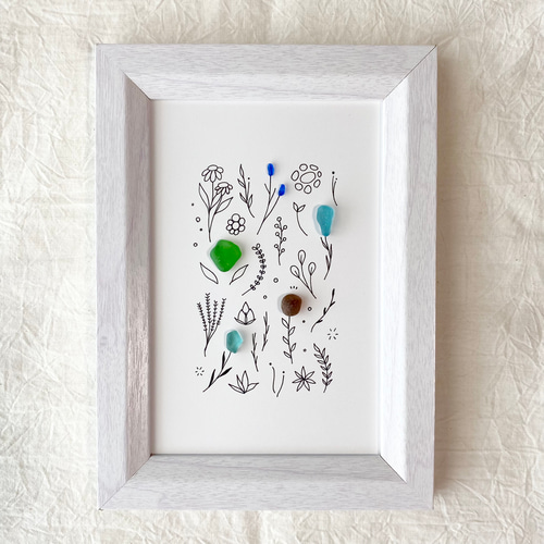 シーグラスアート no.52 送料無料 アート おしゃれ プレゼント