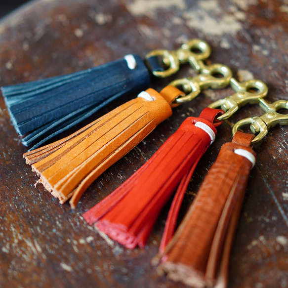 美品　ベルルッティ　ベネチアンレザー　タッセルキーホルダー　キーリング　レッド BERLUTI - Berlutiベルルッティ タッセル ベネチアン レザー革