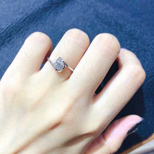 天然ダイヤモンドリング0.12ct k18 指輪・リング パール大好き(購入前 