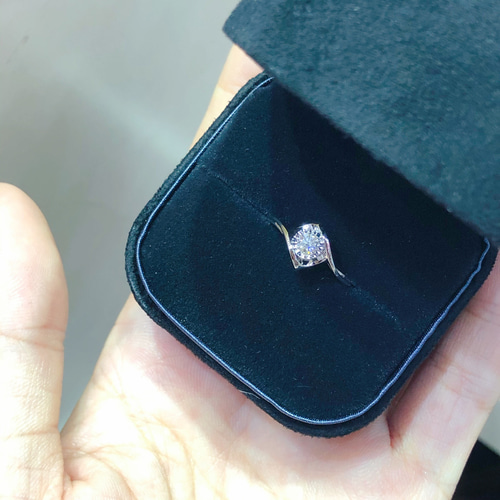 天然ダイヤモンドリング0.12ct k18 指輪・リング パール大好き(購入前 