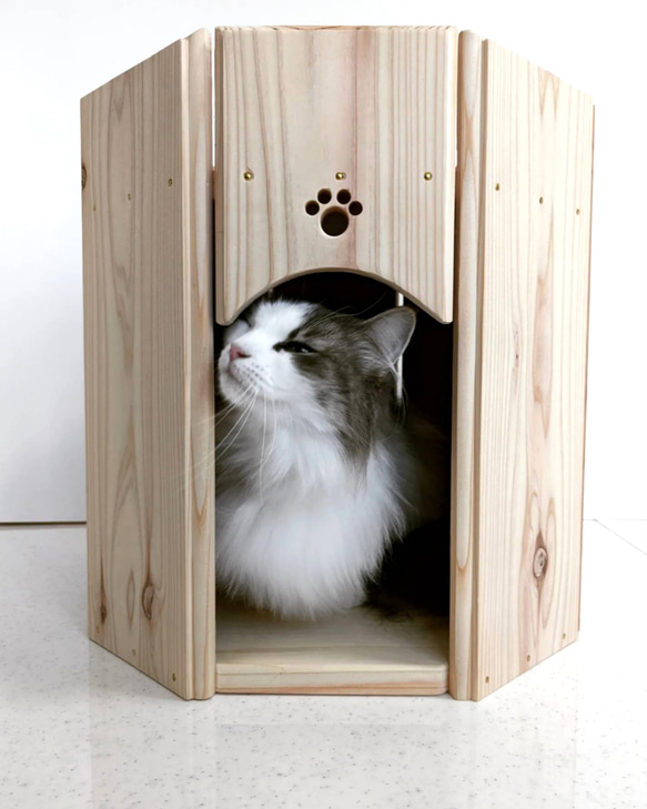 猫アロマ 八角形 2段ベッド ねこ ネコ 猫ベッド 木製 猫アロマ 八角形 2段ベッド ねこ ネコ 猫ベッド 木製
