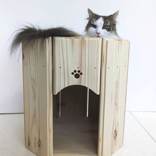 IWACHU 鋳鉄製 猫型アロマポット　新品未使用品2個セット 猫アロマ 八角形 2段ベッド ねこ ネコ 猫ベッド 木製