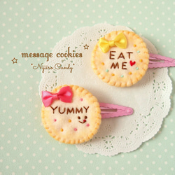 幸せメッセージクッキーのヘアピン・ヘアクリップ♡ベビー・キッズ♡赤ちゃん・こども♡カラフル♡プレゼント 2枚目の画像