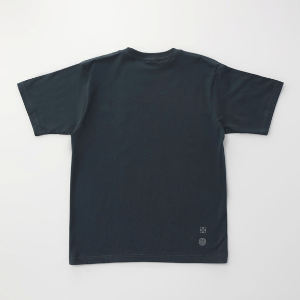 鉄道Tシャツ｜踏切 （ Slate Blue × Dark Gray ） 鉄道グッズ ギフト プレゼント 4枚目の画像