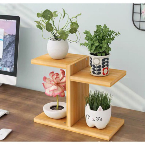 ミニ盆栽を飾る、ミニ盆栽、石蓮、お土産を飾る木製棚。 壁掛けラック