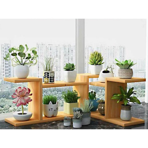 ミニ盆栽を飾る、ミニ盆栽、石蓮、お土産を飾る木製棚。 壁掛けラック