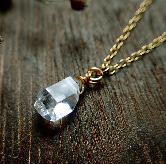 ハーキマーダイヤモンドの14kgfネックレス 6枚目の画像
