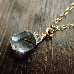 ハーキマーダイヤモンドの14kgfネックレス 3枚目の画像