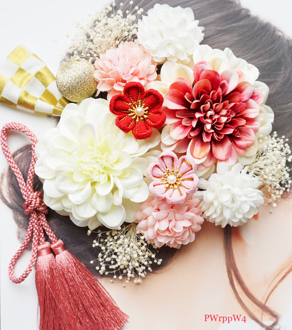 匿名送料無料】成人式 髪飾り 桃 結婚式 卒業式 袴 振袖前撮り 着物