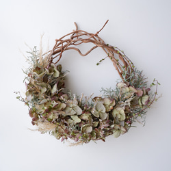 秋色紫陽花のリース ドライフラワー petite riviere 通販