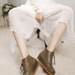 ♥秋冬流行再次上架新品♥女士真皮鞋短靴22cm-25cm #598 第13張的照片