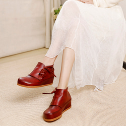 ♥秋冬流行再次上架新品♥女士真皮鞋短靴22cm-25cm #598 第4張的照片