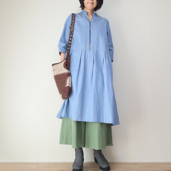チュニックワンピース　フリー 手洗い可能〉フラワー チュール 刺繍 チュニック ワンピース