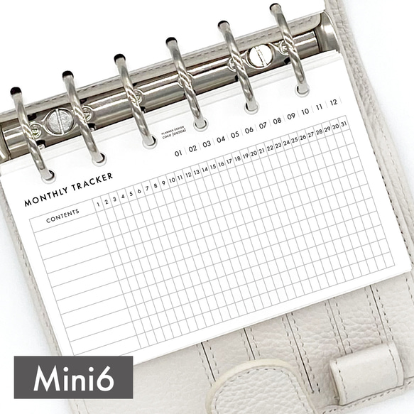 システム手帳リフィル《ミニ6サイズ》マンスリートラッカー・習慣