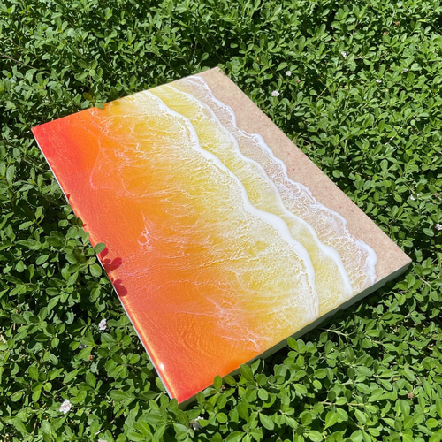 レジンアート 海アート サンセットビーチ 絵画 FLUID (フルイド レジンアート 海アート サンセットビーチ 絵画 FLUID (フルイド