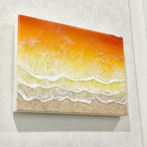 レジンアート 海アート サンセットビーチ 絵画 FLUID (フルイド レジンアート 海アート サンセットビーチ 絵画 FLUID (フルイド