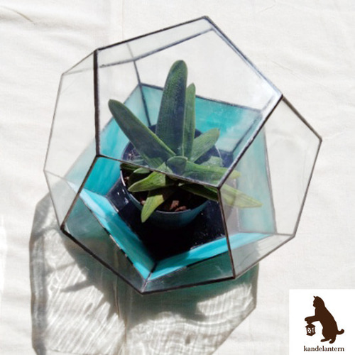 ステンドグラス （五角形テラリウム）送料無料 プランター