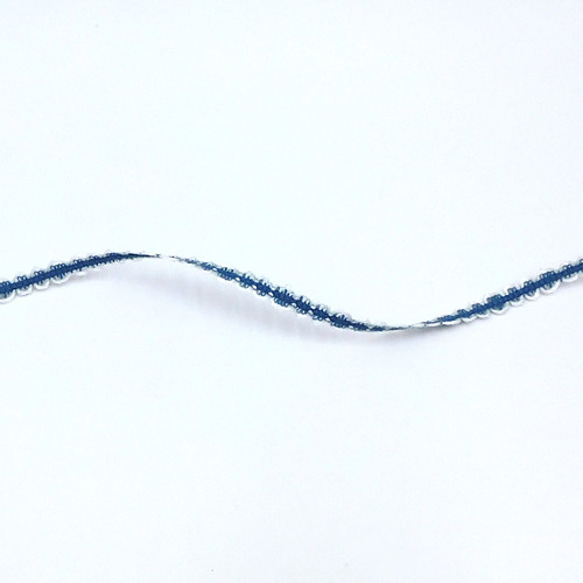 極細 Sideステッチ レースリボン（Navy Blue /ネイビーブルー）5mm×2m 2枚目の画像