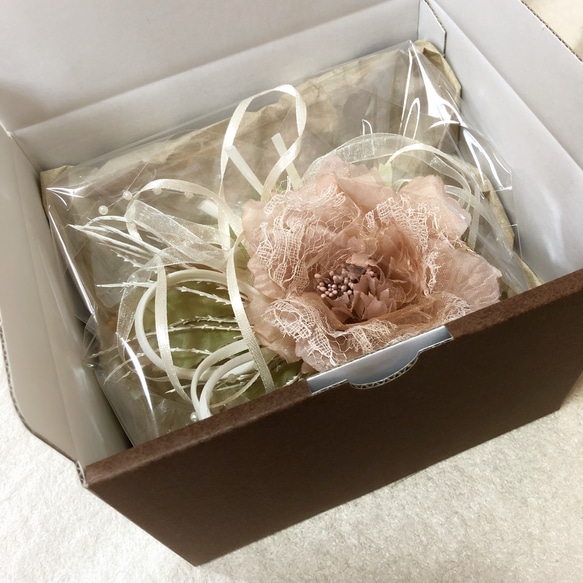 パール付2way/入学卒業・結婚式/アンティークローズのコサージュ(ピンク) 6枚目の画像