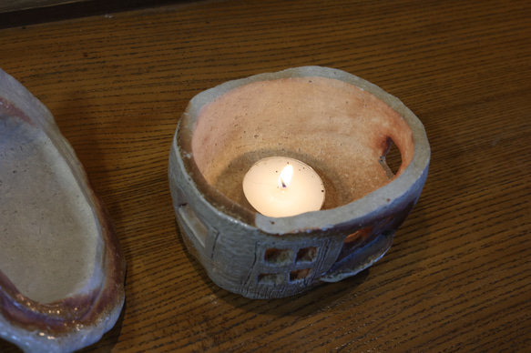 ふくろう工房　陶器の香炉/キャンドル 4枚目の画像