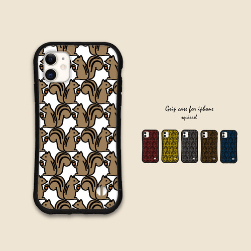 リス スマホケース iPhone16 15 14 13 pro se iface型 グリップ カバー