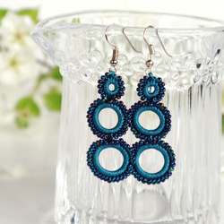 OYA crochet earrings [RING] Aqua Blue 第1張的照片