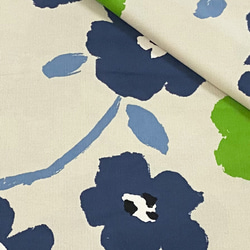 110×50 花柄 コーデュロイ 北欧フラワーのシャツコール クリーム コール天 50cm単位販売 商用利用可 10枚目の画像