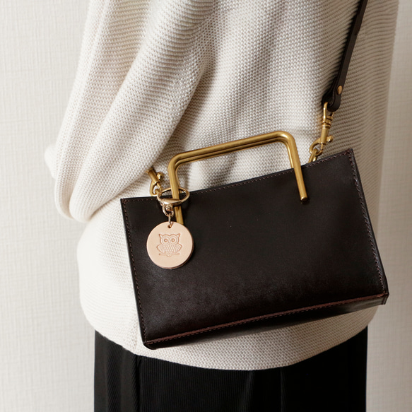 ２Wayハンドバッグ栃木レザー斜め掛けショルダーバッグ　出会い収納バッグ 11枚目の画像