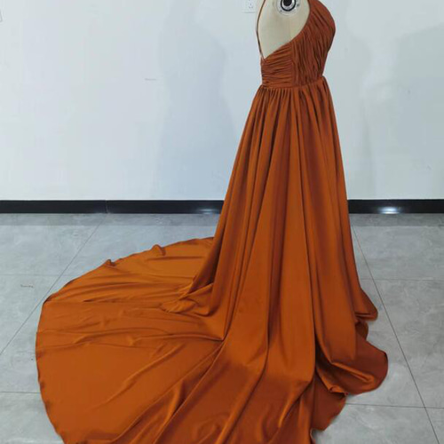 パーティードレス カラードレス オレンジ Vネック キャミソール 挙式/2  