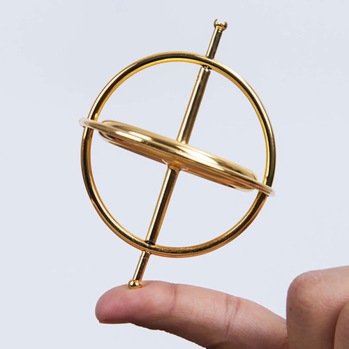 【HANA　新品未使用】ストレス解消 グッズ ( ジャイロ スコープ ) フィジェット スピナー メタル バランス ジャイロスコープ