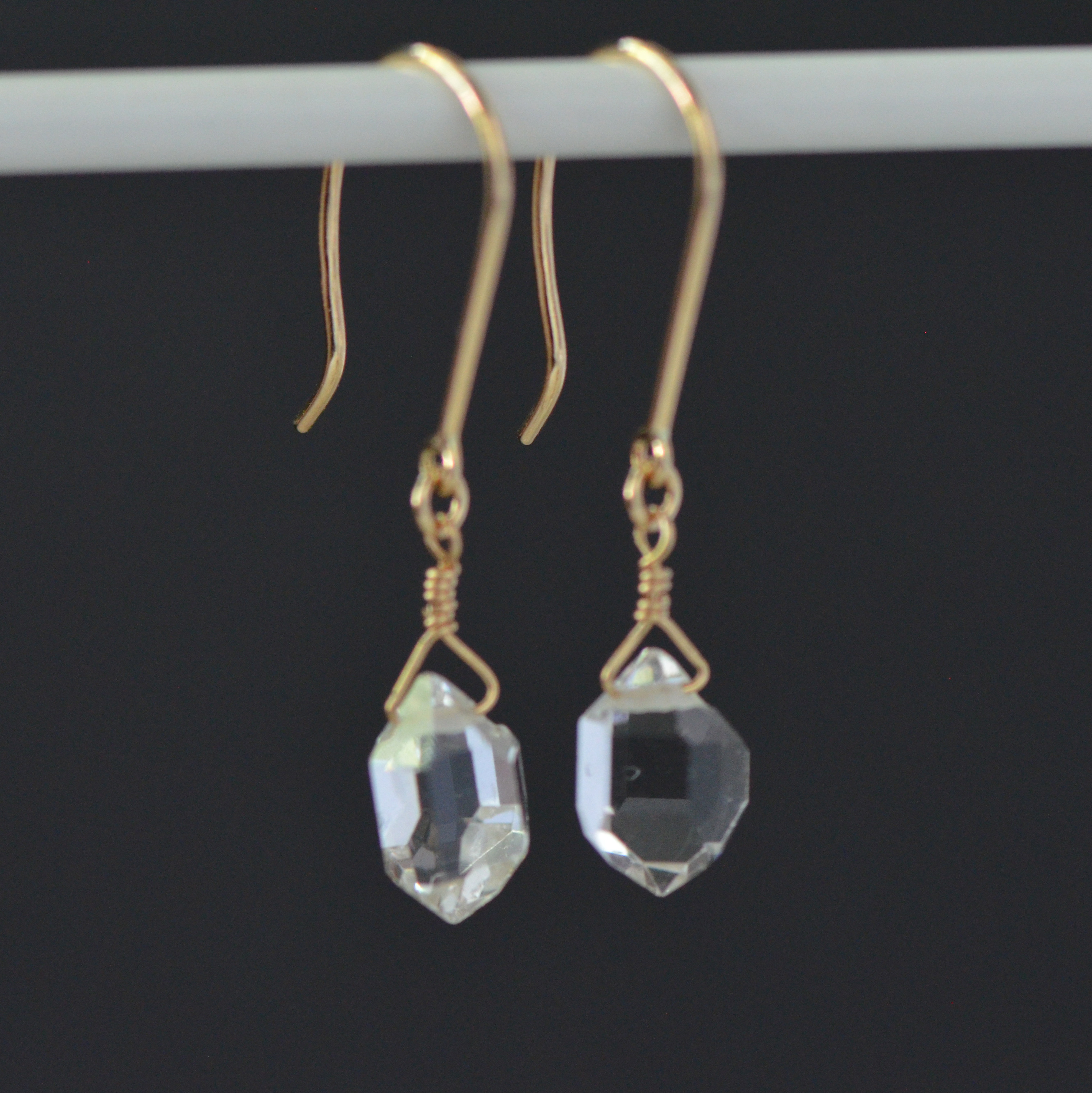 ハーキマーダイヤモンドのピアス｜K10YG｜SNP-183HD-F