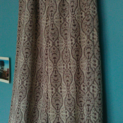 着物リメイク　ワイドストレートパンツ　ベージュ　エスニック調柄　シルク　フリーサイズ 8枚目の画像