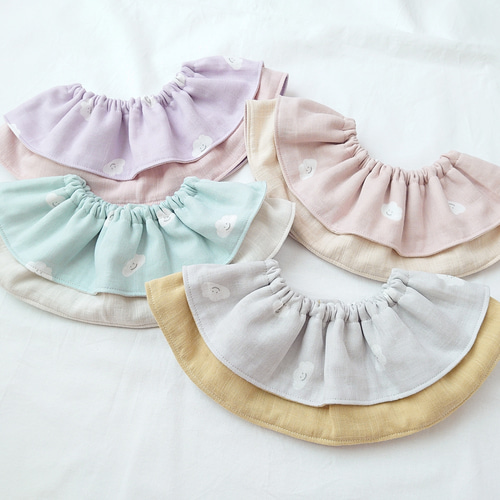 送料無料】ふりふりつけ襟スタイ(レースonフリル)