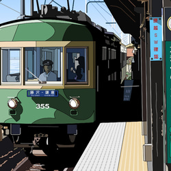 A3サイズ「鎌倉高校前駅から」ハクバ（ブラック） 5枚目の画像