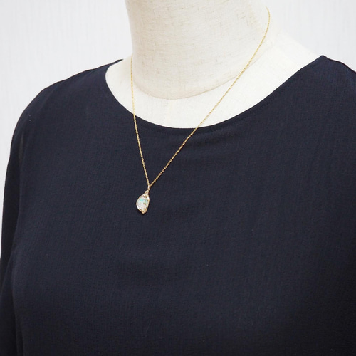 オパール （原石） / 14kgf ワイヤーラップ ネックレス