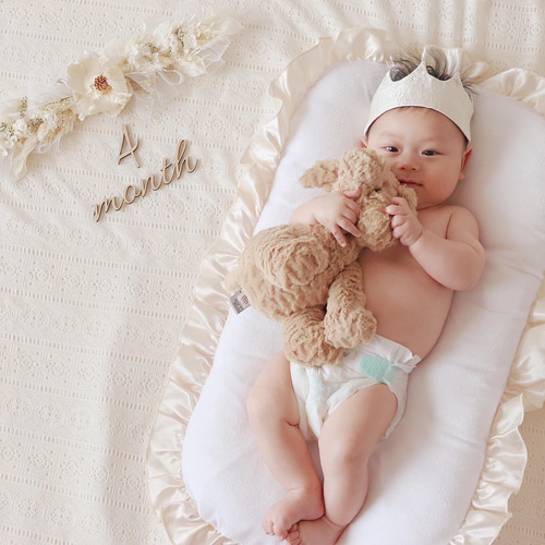 ドライフラワーとチュールリボンの横スワッグ / プリザーブドフラワー