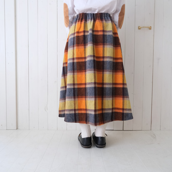 wool check chick skirt 第9張的照片