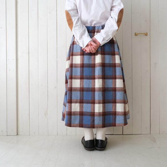 wool check chick skirt 第10張的照片