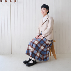 wool check chick skirt 第4張的照片