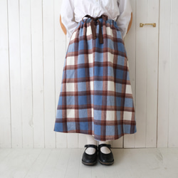 wool check chick skirt 第9張的照片