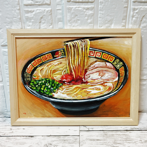 油絵 絵画 【とんこつラーメン】 油絵 絵画 【博多ラーメン】 絵画 HR 通販 14710127｜Creema