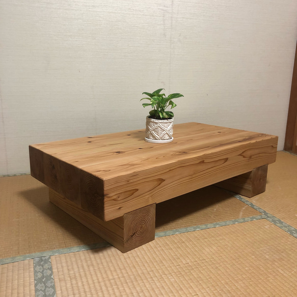 横幅100×奥行42cmどっしり木製センターテーブル センター