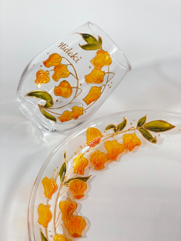 オレンジランタンが可愛いアンダーソニア　グラス 2枚目の画像