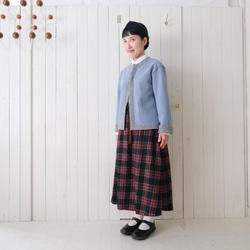 reversible wool knit cardigan   * moku gray & chick blue * 第3張的照片