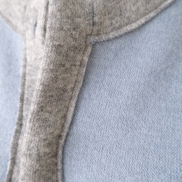 reversible wool knit cardigan   * moku gray & chick blue * 第9張的照片